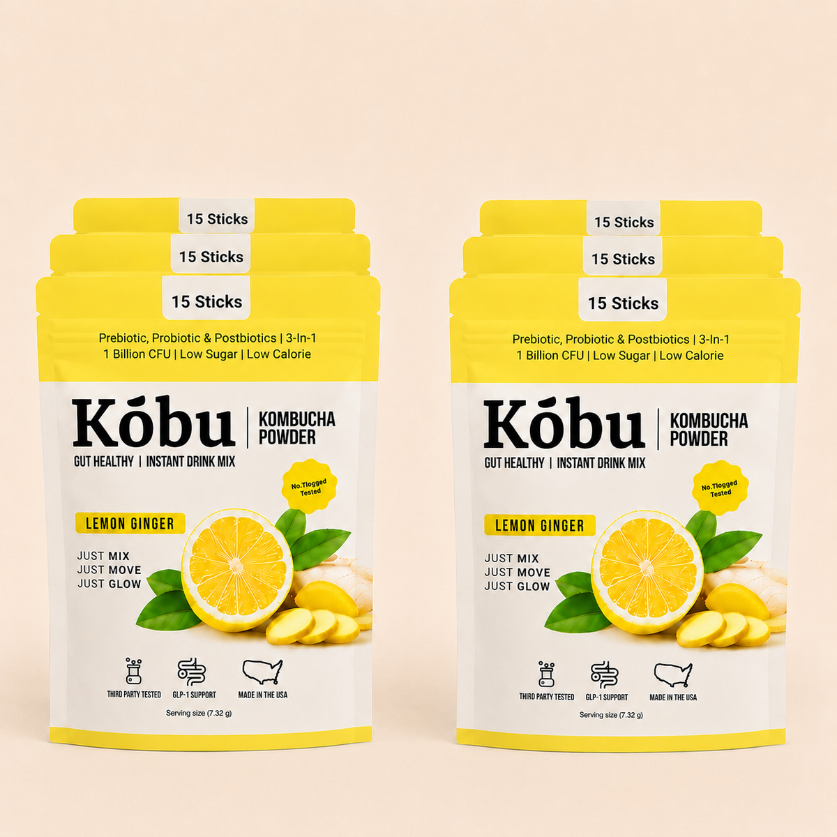 Kōbu Kombucha Powder Bag (6 cases of Lemon Ginger)