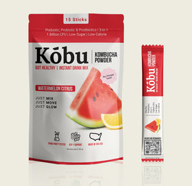 Kōbu Kombucha Powder – Watermelon Citrus (15 Sticks) | Gut Health & Probiotic Powder