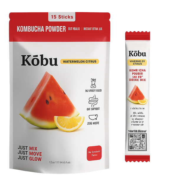 Kōbu Kombucha Powder – Watermelon Citrus (15 Sticks) 